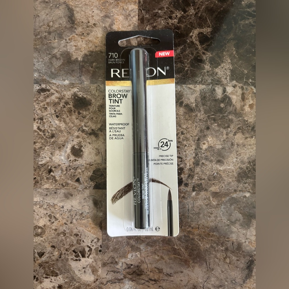 Revlon ColorStay Brow Tint Dark Brown Waterproof Makeup Beauty Precise Tip New